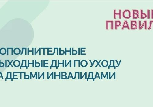 РОДИТЕЛИ ДЕТЕЙ С ИНВАЛИДНОСТЬЮ МОГУТ КОПИТЬ ДОПОЛНИТЕЛЬНЫЕ  ВЫХОДНЫЕ ДНИ